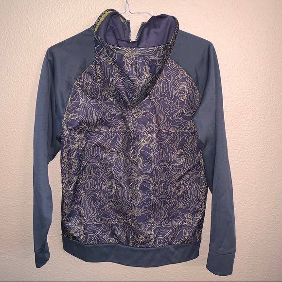 Boys XL North Face Yellow-Gray Zip Hoodie